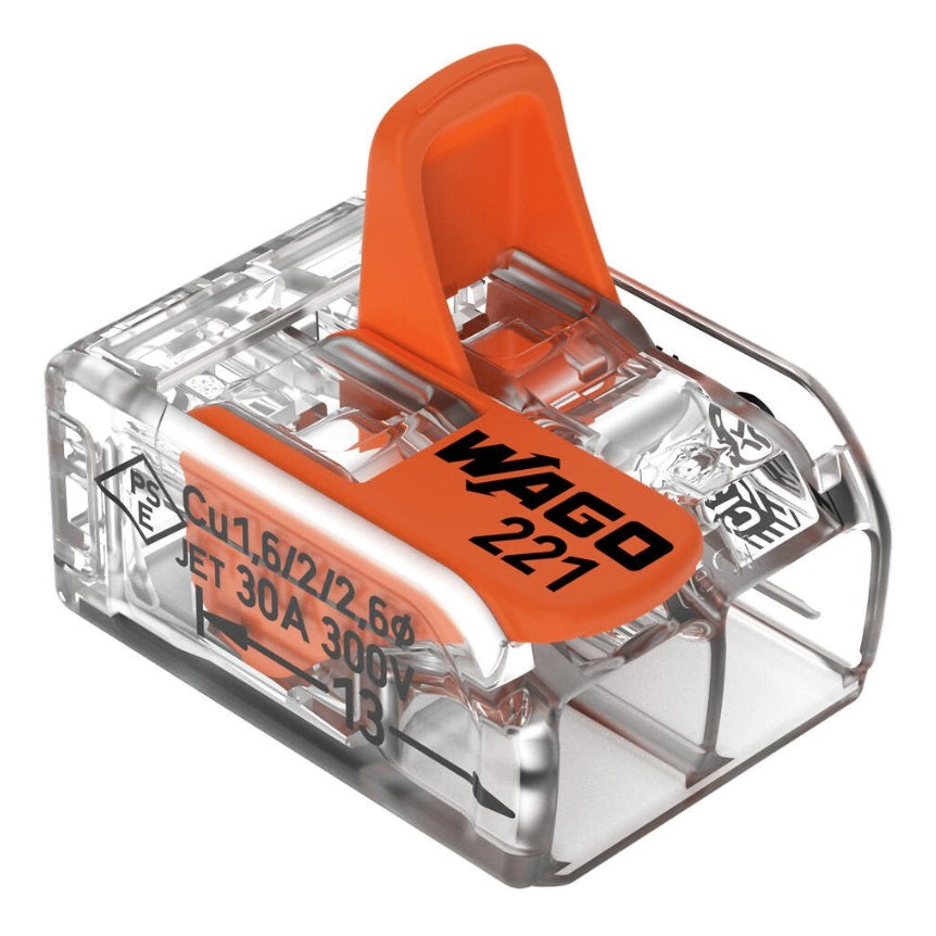 Borna de conexión con palancas Wago 221-612