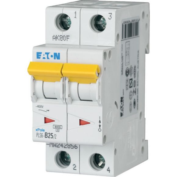 Interruptor termomagnético DIN PLS6-C25/2-MW Eaton-Moeller 242882