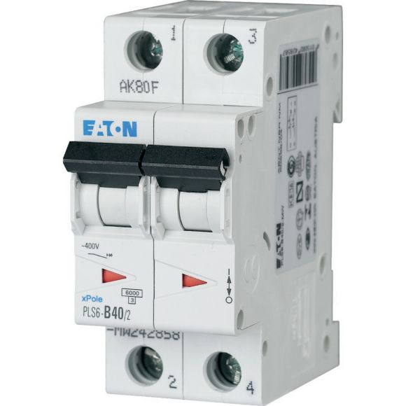 Interruptor termomagnético DIN PLS6-C40/2-MW Eaton-Moeller 242884